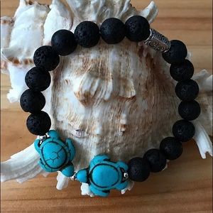 Kissing Turtles Lava Bracelet